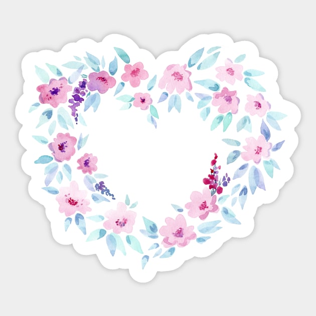 floral heart wreath Sticker by DreamLoudArt